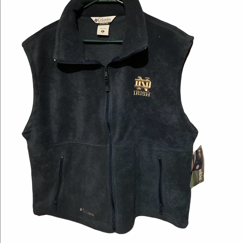 NWT Navy Fleece Norte Dame Vest